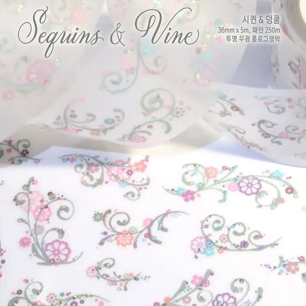 [BUNJANG] Stickers Sequins & Dangle Kiss Cut Die-cut Sticker / 스티커스 시퀸&덩쿨 키스컷띵 (재고1)