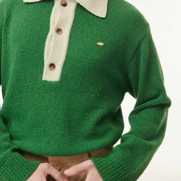 [BUNJANG] Setter Green Bouclé Collar T-shirt / 세터 그린 부클 카라티셔츠