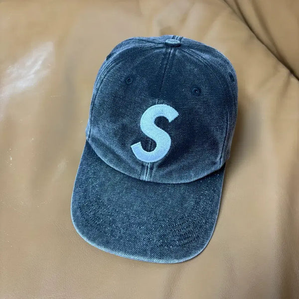 [BUNJANG] Supreme S Logo 6-Panel Pigment Cap Black / 슈프림 S로고 6패널 볼캡 모자 피그먼트 블랙