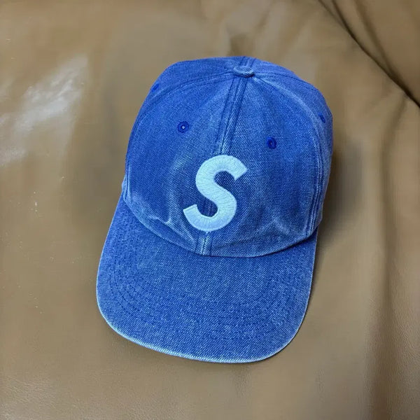 [BUNJANG] Supreme S Logo 6-Panel Pigment Cap Navy 23SS / 슈프림 S로고 6패널 볼캡 모자 피그먼트 네이비 23SS