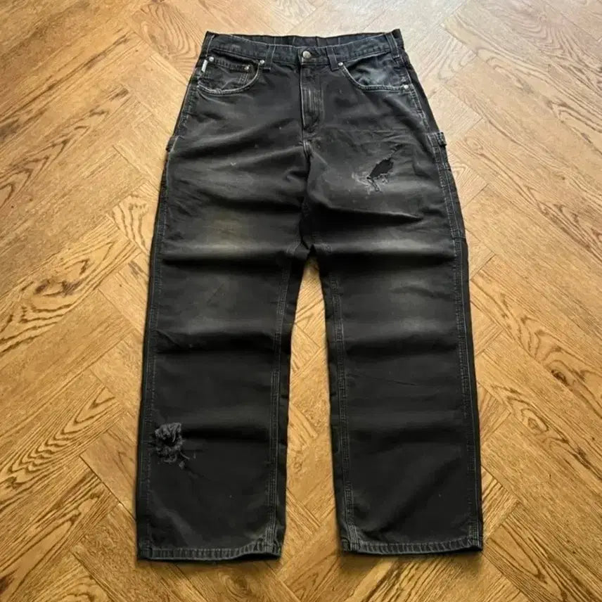 [BUNJANG] Carhartt USA Vintage Fading Black Carpenter Work Pants / [32]칼하트 USA 빈티지 페이딩 블랙 카펜터 워크팬츠