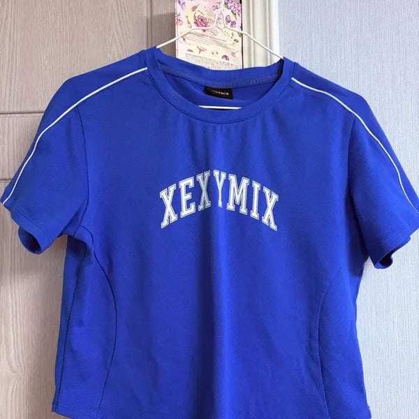 [BUNJANG] Xexymix Short Sleeve T-Shirt Blue / 젝시믹스 반팔 티셔츠 블루