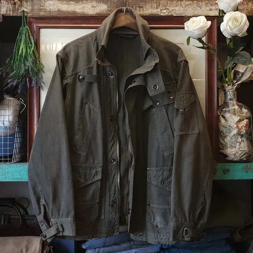 [BUNJANG] Ralph Lauren 90s Military Biker Field Jacket / 90s 폴로 필드자켓 밀리터리 바이커 봄버자켓 랄프로렌 봄버자켓 M