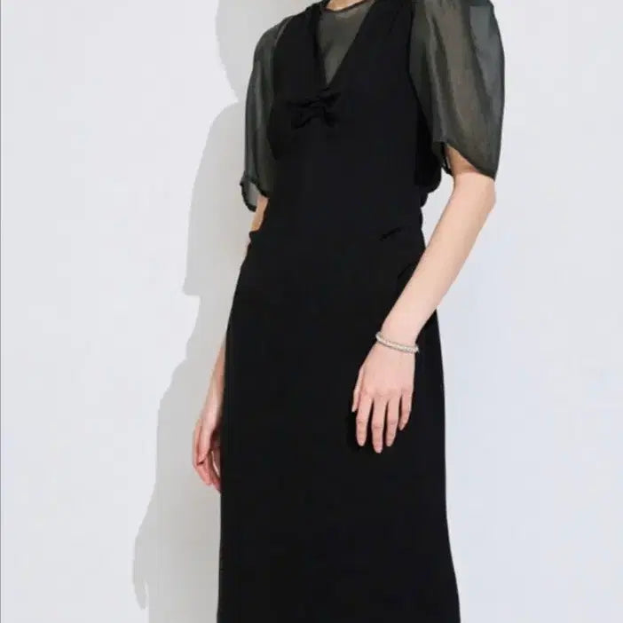 [BUNJANG] TIME (by Hansem) Shirring Back Banding Sleeveless Dress / 한섬 타임 셔링 백 밴딩 슬리브리스 드레스