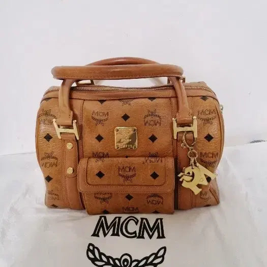 [BUNJANG] MCM Visetos Boston Bag Brown / MCM 정품 비세토스 보스턴백 브라운