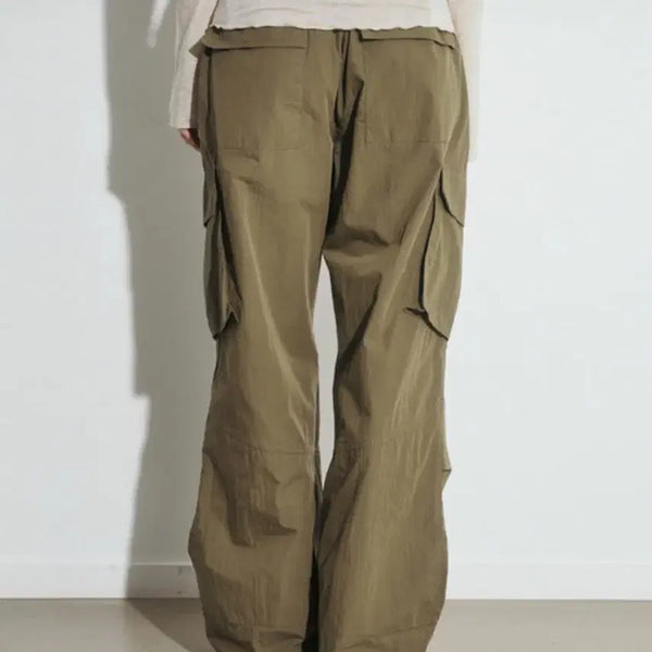 [BUNJANG] Ophish Cut-off Parachute Cargo Pants Khaki / 오피쉬 컷오프 파라슈트 카고팬츠 카키