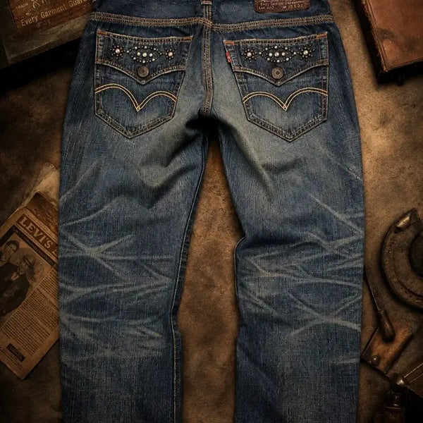 [BUNJANG] Levi's 502 Studded Reform Denim Jeans L32 / 리바이스 502 스터드 데님L32(리폼)