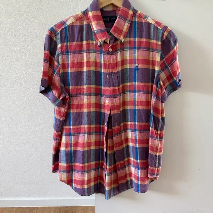 [BUNJANG] Polo Ralph Lauren Linen Check Shirt Medium / 폴로 랄프로렌 린넨 체크 셔츠 미듐