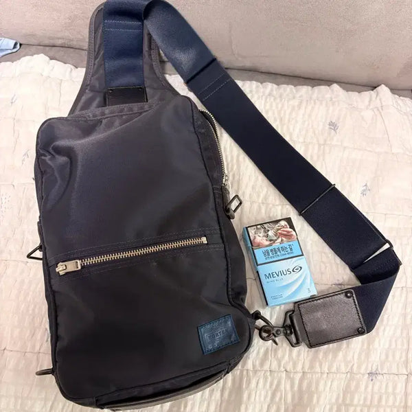 [BUNJANG] Porter Shoulder Bag Navy Blue Waterproof Material / (정품) 포터 숄더백 네이비색상 블루 방수재질