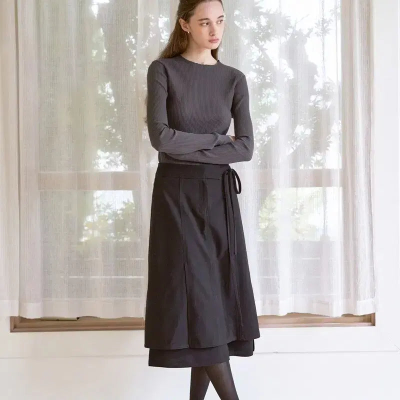 [BUNJANG] J'ASP Midi Skirt Black (New With Tags) / J'ASP 쟈습 미디 스커트 (새상품)