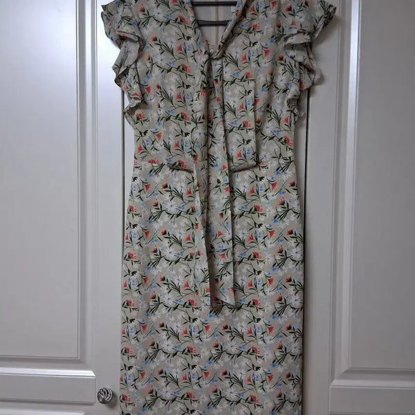 [BUNJANG] MOJO. S. PINE Flower Sleeveless Ruffled Dress Size 55 / 모조에스핀 플라워민소매러플원피스55
