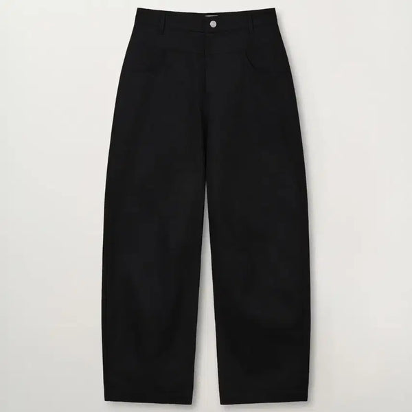[BUNJANG] SATUR (W) Cotton Curved Pants - Black, Size M / [새상품] 세터(W) 코튼 커브드 팬츠 블랙 / M