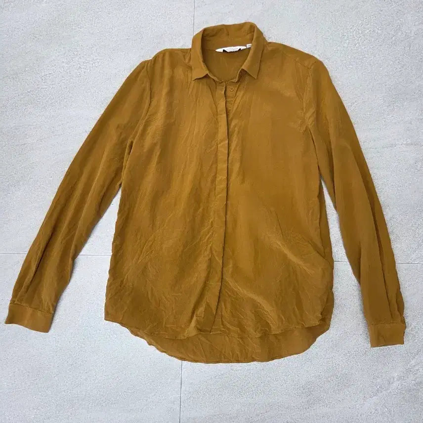 [BUNJANG] And Other Stories 100% Silk Shirt Mustard EUR34 / [국내정품] 앤아더스토리즈 견100%(실크) 셔츠/블라우스 (머스터트) EUR34