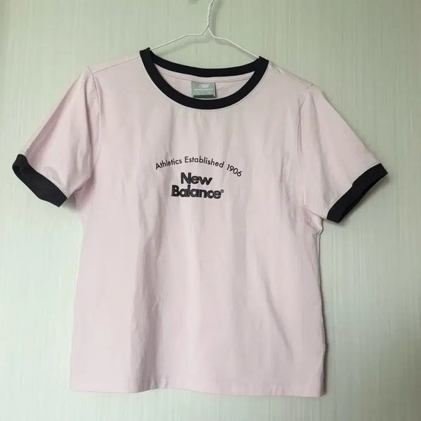[BUNJANG] New Balance Women's Slim Fit Ringer Short Sleeve T-Shirt / 뉴발란스 여성 링거 반팔티 SLIM FIT , M