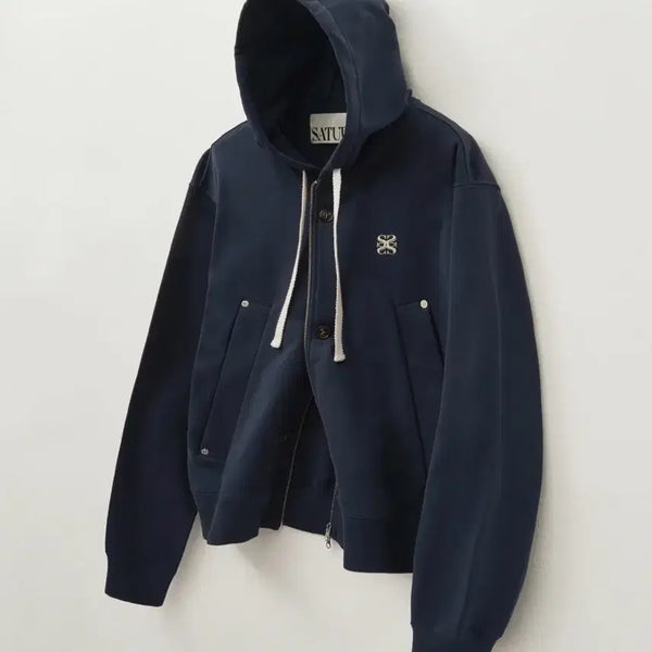 [BUNJANG] Setteo Theo Cotton All Day Hooded Zip-Up Jacket Classic Navy / 세터 테오 코튼 올 데이 후드 집업 클래식 네이비