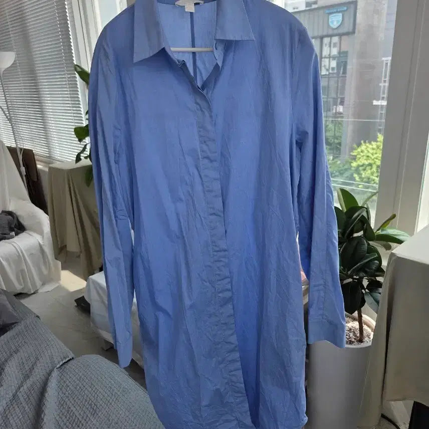 [BUNJANG] COS 100% Cotton Long Shirt Dress Blue M / [국내정품] COS(코스)  면 100% 롱 셔츠 원피스 / 블루 롱셔츠 M
