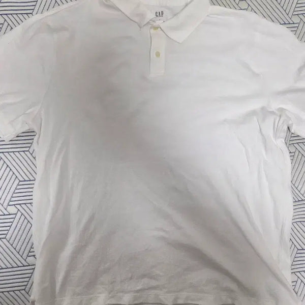 [BUNJANG] Gap White Cotton Polo Shirt XL / gap 반팔 카라티 화이트 xl