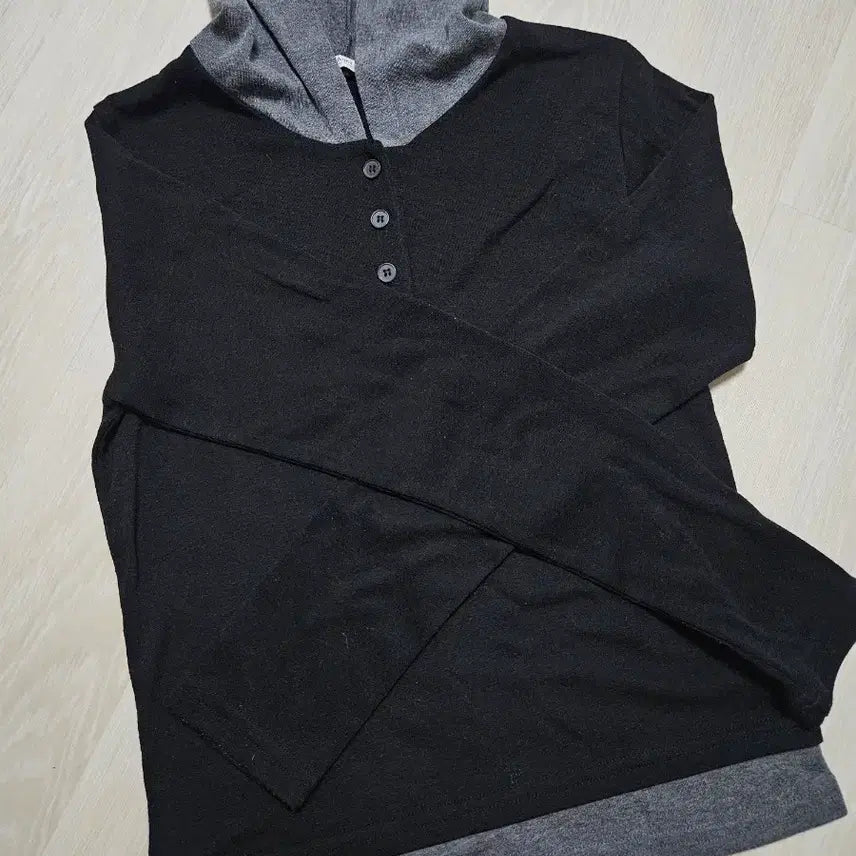 [BUNJANG] Layered Hood T-Shirt / 레이어드 후드 티셔츠 y2k 힙