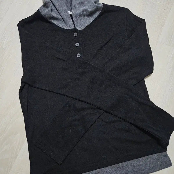 [BUNJANG] Layered Hood T-Shirt / 레이어드 후드 티셔츠 y2k 힙