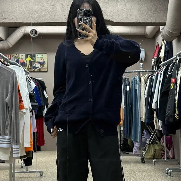 [BUNJANG] Polo Ralph Lauren Elbow Patch Merino Wool Cardigan / 폴로 랄프로렌 엘보 패치 메리노 울 가디건 S182