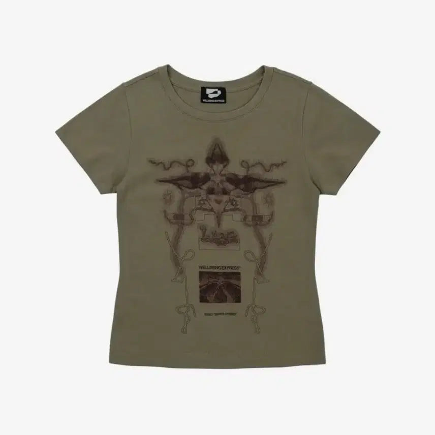 [BUNJANG] Wellbeing Express Digital Tattoo T-Shirt Khaki / 웰빙익스프레스 digital tattoo tee khaki