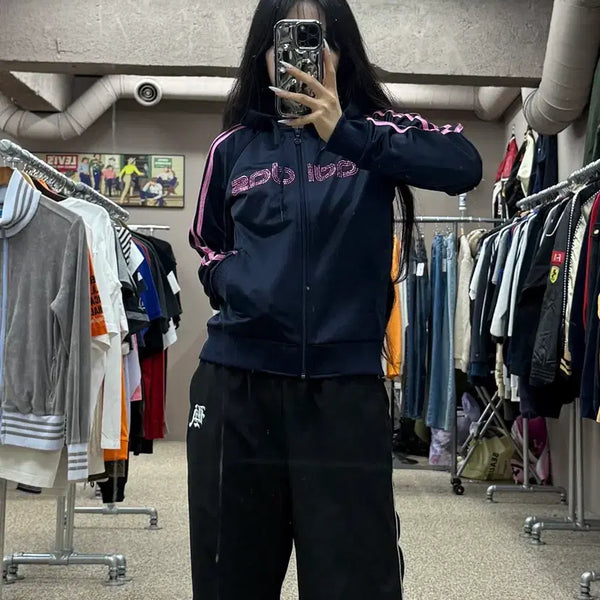 [BUNJANG] Adidas Y2K Spellout Logo Hooded Jersey / 아디다스 Y2K 스펠아웃 로고 후드 져지 S185