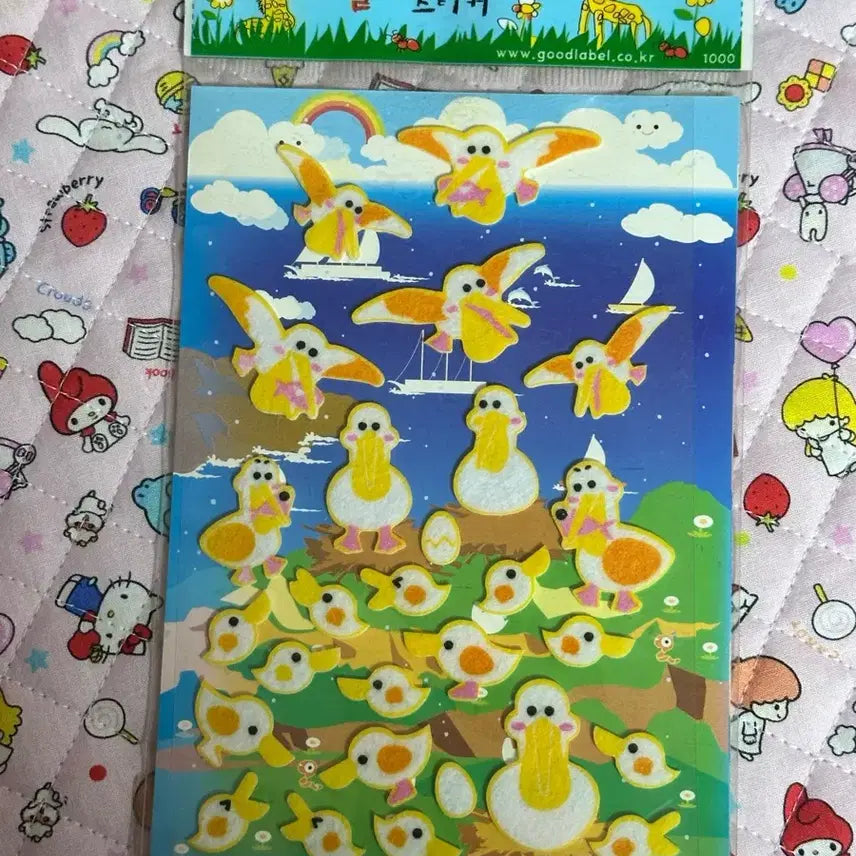 [BUNJANG] Classic Stationery Duckling Felt Stickers / 고전 문구 오리 병아리 펠트 스티커