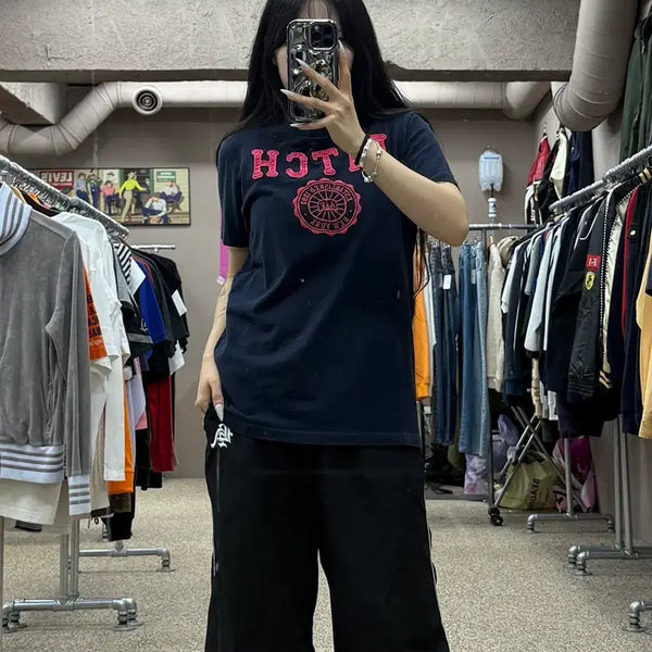 [BUNJANG] Abercrombie & Fitch Peach Logo Short Sleeve T-Shirt / 아베크롬비 피치 로고 반팔 티셔츠 S186