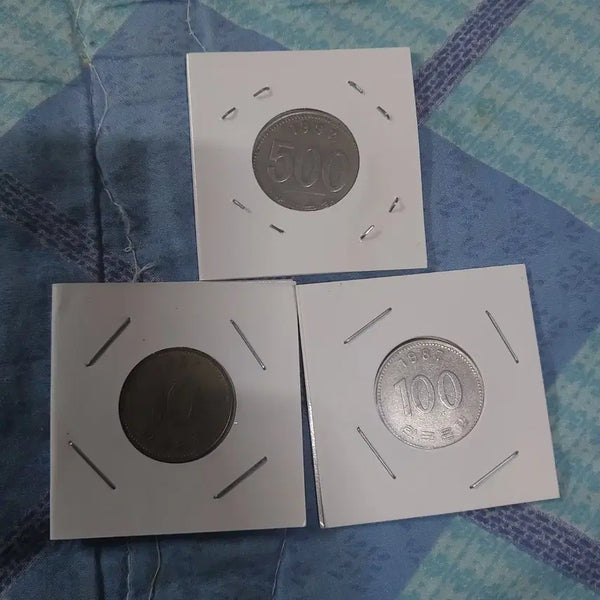 [BUNJANG] Vintage Coin Set - 500 Won, 100 Won, 10 Won / 500원 100원 10원 동전 3개