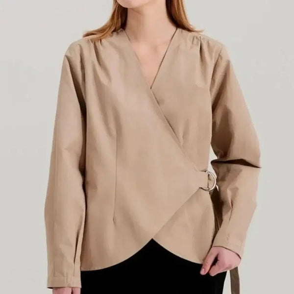[BUNJANG] SUGARLIPS Beige Wrap Blouse Jacket FREE / SUGARLIPS 베이지 랩 블라우스 자켓 FREE