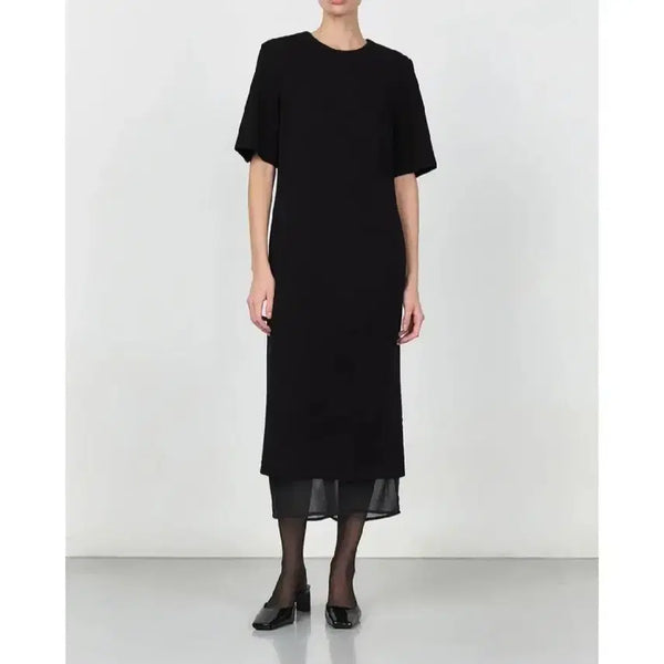 [BUNJANG] 45th Street Layered Long Dress - Black, Size S / 45번가 레이어드 롱 원피스 - 블랙 ,S