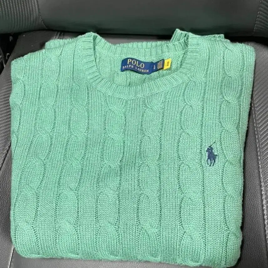[BUNJANG] Polo Cable Knit Sweater Mint L / 폴로 꽈배기 케이블 니트 L사이즈 민트