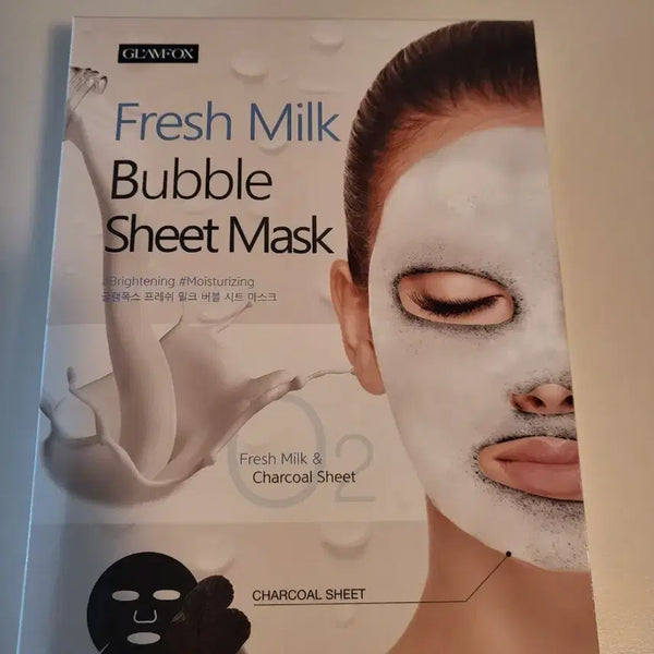 [BUNJANG] Glamfox Fresh Milk Bubble Sheet Mask 8-Pack / (새것)글램폭스 프레쉬 밀크 버블 시트 마스크 8매입
