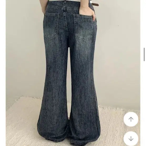 [BUNJANG] Semi Bootcut Wide Denim Pants / 세미부츠컷 와이드 데님 팬츠 (에이블리