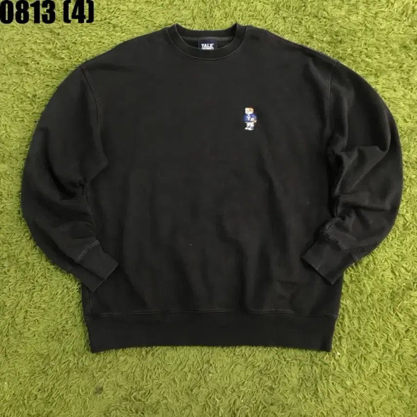 [BUNJANG] YALE Teddy Bear Embroidery Sweatshirt Black / 예일 맨투맨 블랙 테디베어 자수 0813