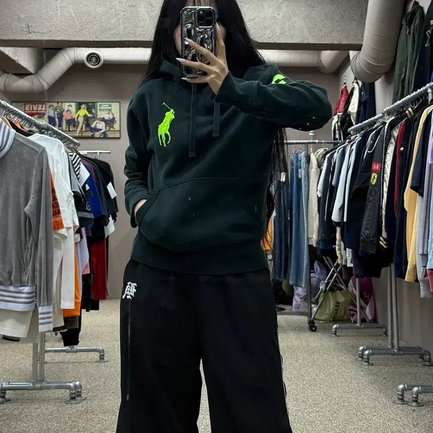 [BUNJANG] Polo Ralph Lauren Big Pony Hoodie Green S / 폴로 랄프로렌 빅포니 후드티 그린 S187