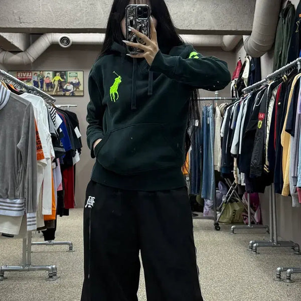 [BUNJANG] Polo Ralph Lauren Big Pony Hoodie Green S / 폴로 랄프로렌 빅포니 후드티 그린 S187