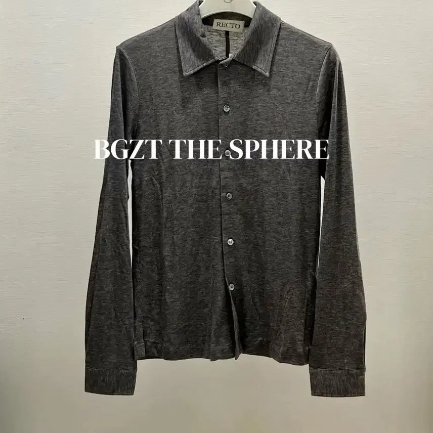 [BUNJANG] RECTO 25FW Slim Fit Wool Jersey Shirt Mélange Grey / 렉토 25FW 슬림핏 울 저지 져지 셔츠 멜란지 그레이