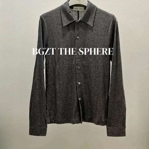 [BUNJANG] RECTO 25FW Slim Fit Wool Jersey Shirt Mélange Grey / 렉토 25FW 슬림핏 울 저지 져지 셔츠 멜란지 그레이