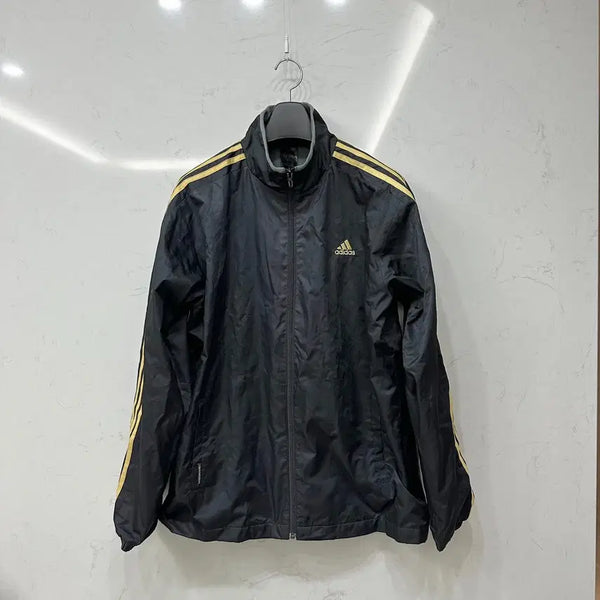 [BUNJANG] Adidas Y2K Gold Three-Stripes Windbreaker Jacket / 아디다스 Y2K 골드 삼선 바람막이