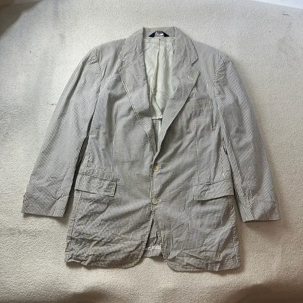 [BUNJANG] Polo Ralph Lauren Seersucker Two-Button Stripe Blazer / 95 폴로랄프로렌 MADE IN USA 시어서커 투버튼 스트라이프 블레이져  #424