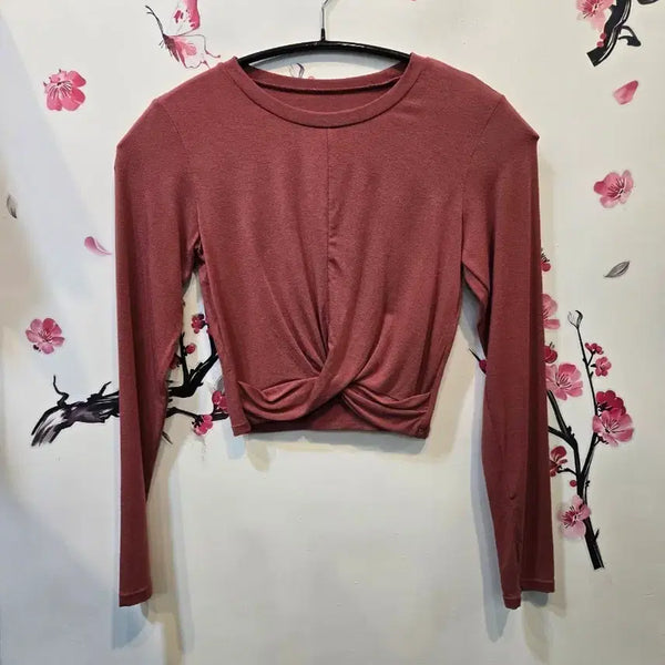 [BUNJANG] XEXYMIX Long Sleeve Twisted Crop T-Shirt / 젝시믹스 긴팔 트위스트 크롭 티셔츠 S
