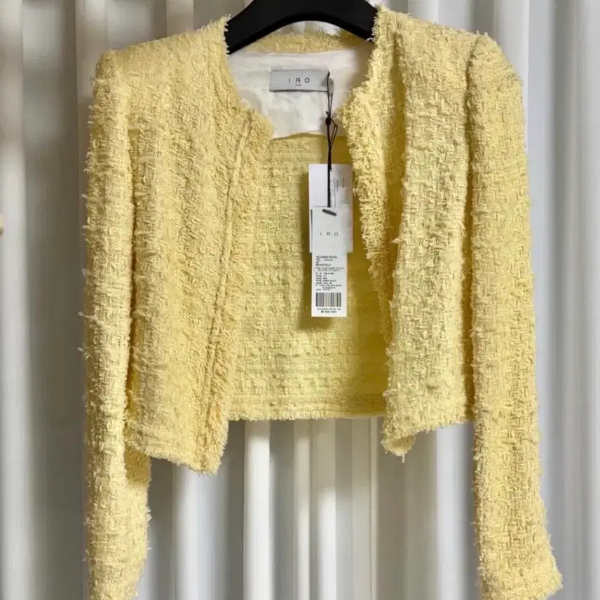 [BUNJANG] IRO Moana Tweed Jacket Light Yellow / 이로 모아나 트위드 자켓