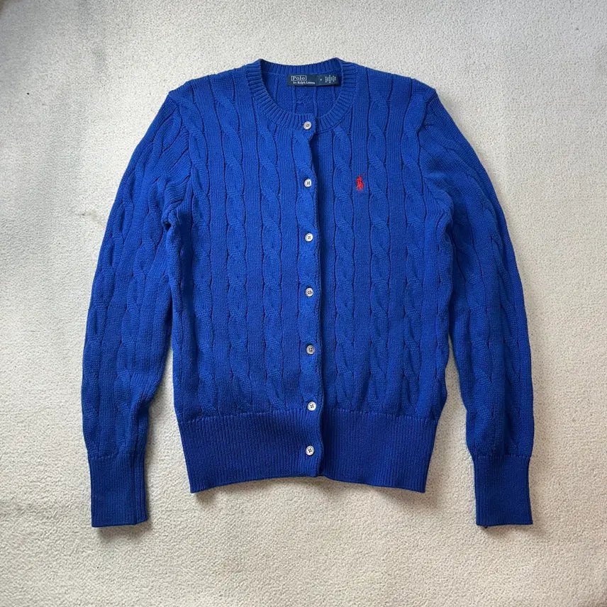 [BUNJANG] Polo Ralph Lauren New Cable Knit Red Pony Cardigan M / W 100 폴로랄프로렌 신형 꽈배기 레드포니 가디건 #425