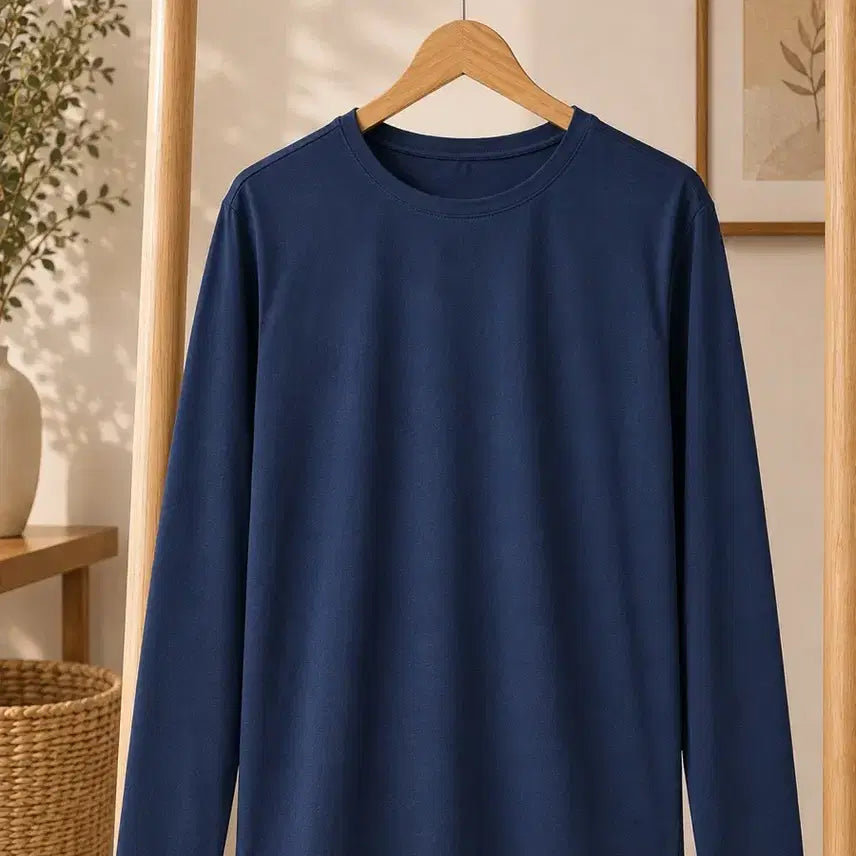 [BUNJANG] Unused Soft Cotton Thin Long-Sleeve T-Shirt (Size 66-77) / 미사용 부드러운 면 소재 얇은 긴팔 티셔츠 66~77 정도 사이즈