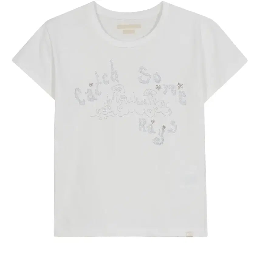 [BUNJANG] Typeservice Catch Embroidery T-Shirt Off White / 타입서비스 Catch Embroidery T-Shirt [Off White]