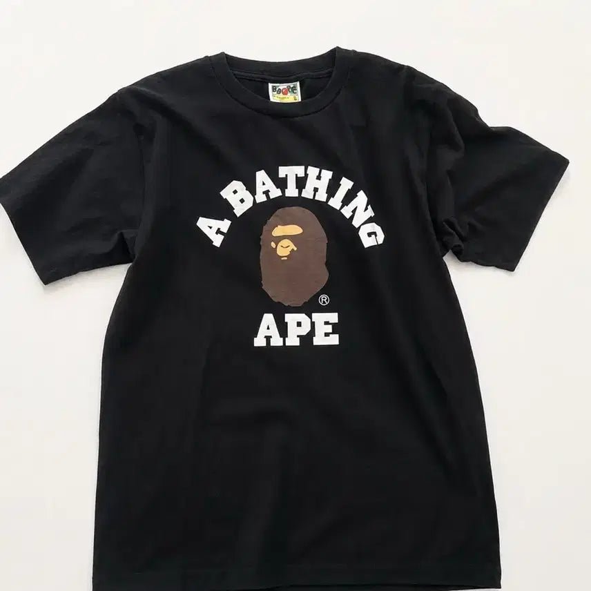 [BUNJANG] BAPE College Short Sleeve T-Shirt Black / (정품) 베이프 컬리지 반팔 티셔츠 블랙