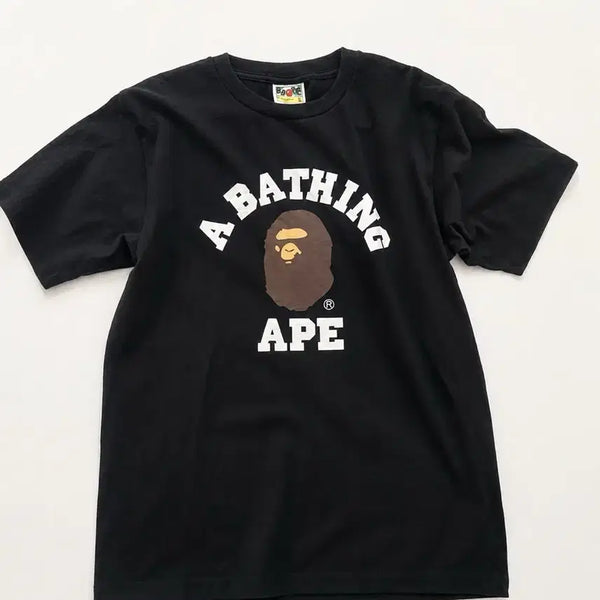 [BUNJANG] BAPE College Short Sleeve T-Shirt Black / (정품) 베이프 컬리지 반팔 티셔츠 블랙