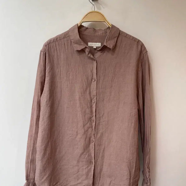 [BUNJANG] Giordano Linen Shirt Pink M / 지오다노 인디핑크 린넨 셔츠 M