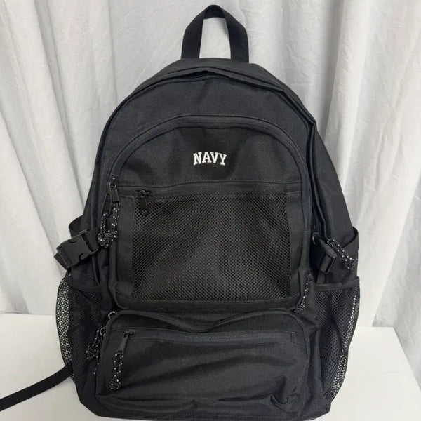 [BUNJANG] NAVY Black Backpack / NAVY 블랙 백팩